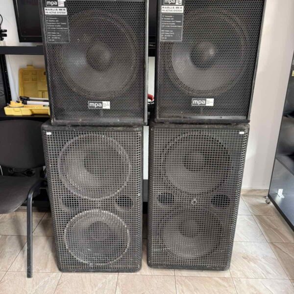 Две двойни колони RoBox 500W и две активни бас каси Mivoc Professional Audio Marlis MK 3 PA Active System 800W Цена 1000 евро